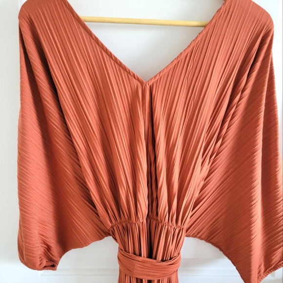 & Other Stories Plisse Belted Pleated Dress Sz 6 - Picture 4 of 7